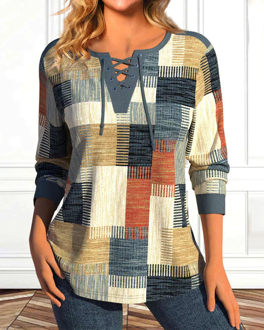 Audrey – Top met geometrisch patroon