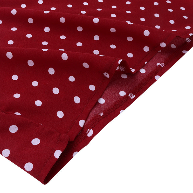 Leah – Elegante Polka Dot Tuniekjurk met Halflange Mouwen