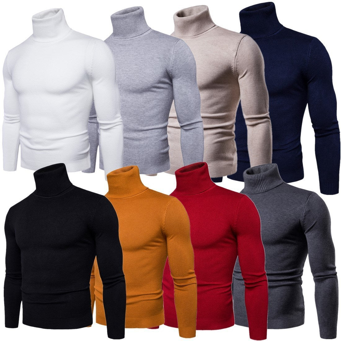 Ron – Thermo-Turtleneck Pullover voor Heren in Effen Designs