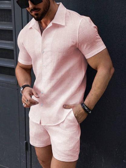 Robert – Kort mouw herenoverhemd met sportieve shorts