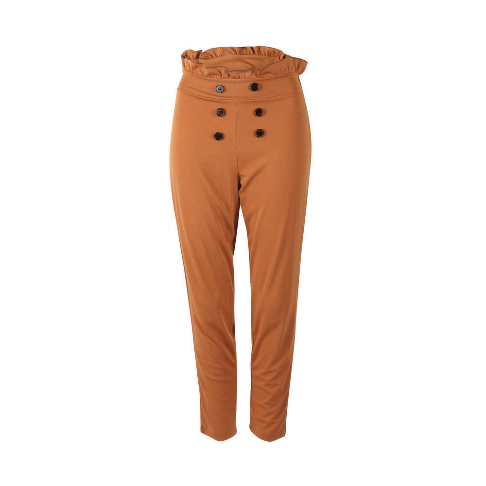 Natalie – Stijlvolle Slim-Broek met Kantknopen