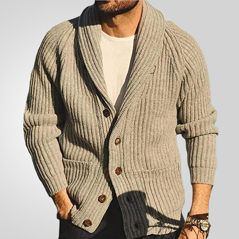 Kevin – Modieuze Heren Cardigan met Knopen en Zakken, Lange Mouwen voor Lente en Herfst