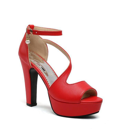 Jade – Romeinse Schoenen met Dikke Hak