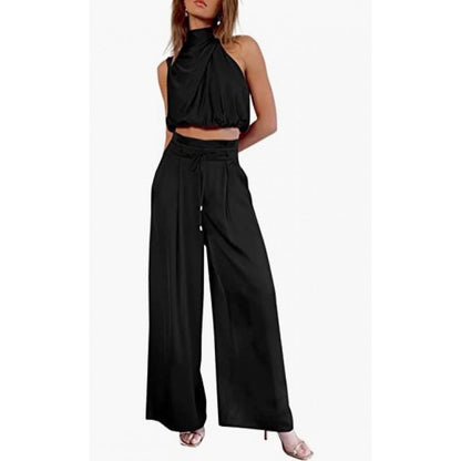 Ruby – Modieuze Mouwloze Top Met Wijde Broek Set