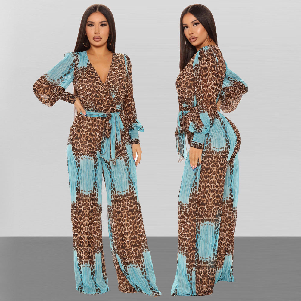 Judith – Lange Chiffon Jumpsuit met Digitale Print