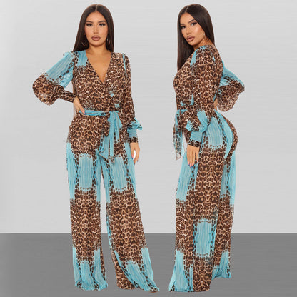 Judith – Lange Chiffon Jumpsuit met Digitale Print