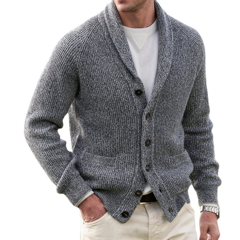 Bruce – Gemêleerde Sweater Cardigan met Revers
