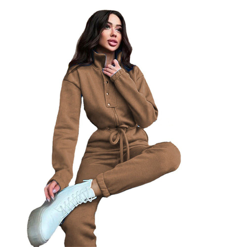 Natasha – Vrijetijds-Jumpsuit met Stehkragen