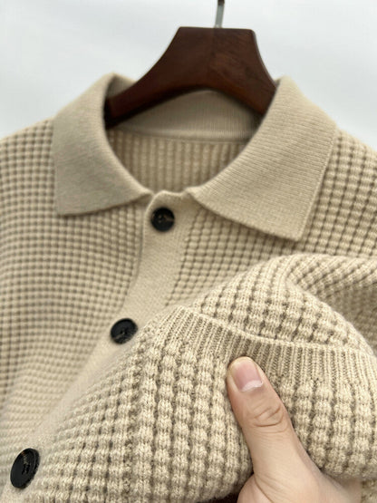 Dale – Twist Jacquard Revers-Pullover Vest voor Heren