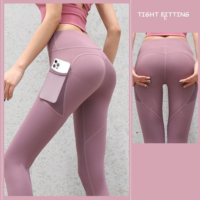 Kimberley – Naadloze Sportleggings met Zakken en Hoge Taille voor Vrouwen