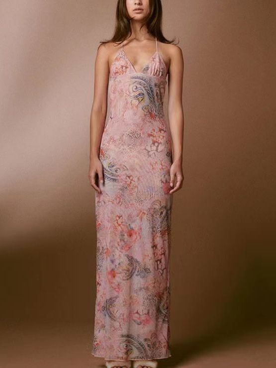 Adele – Sexy Slim Jurk met Bloemenprint en Spaghetti Bandjes