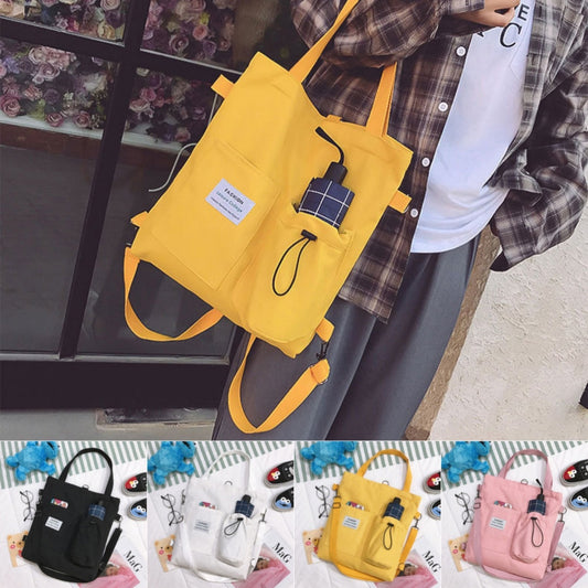 Lauren – Stijlvolle Harajuku Canvas Tas met Vakken voor Vrouwen