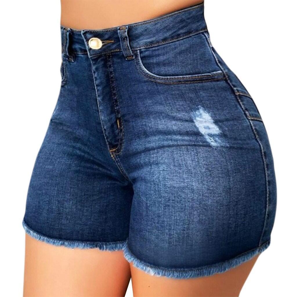 Sara – Strakke Verbleekte Denim-Shorts voor Vrouwen