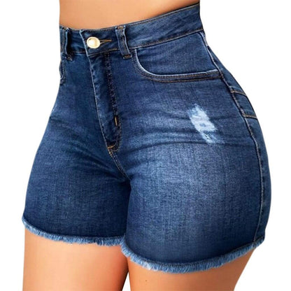 Sara – Strakke Verbleekte Denim-Shorts voor Vrouwen