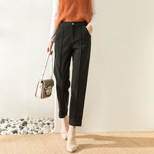 Marie – Hoge Taille Rechte Casual Broek voor Herfst en Winter