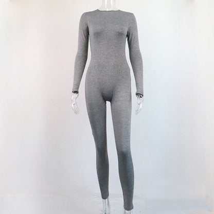 Sue – Langarmige Ronde Hals Jumpsuit voor Dames