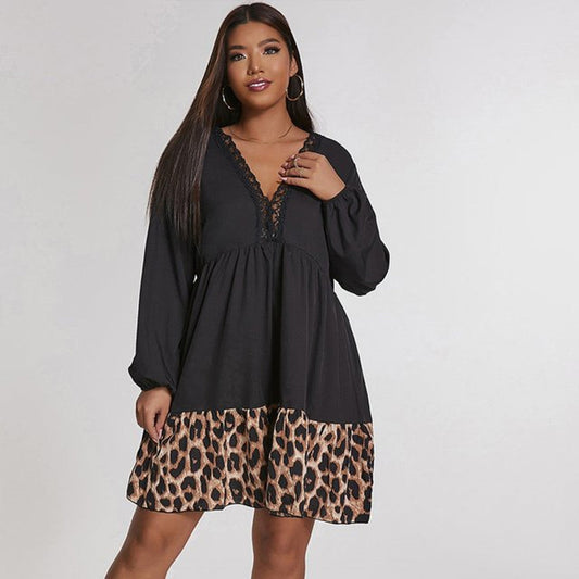 Emily – Tuniek-Midijurk met Luipaardprint