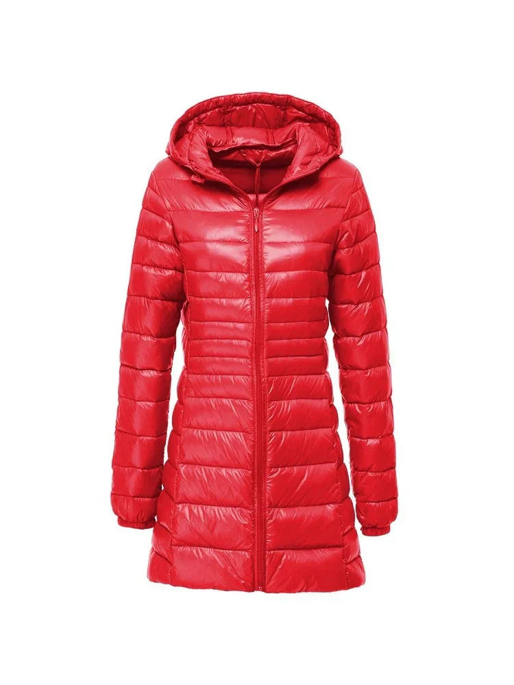 Natalie – Lange gewatteerde winterjas voor dames
