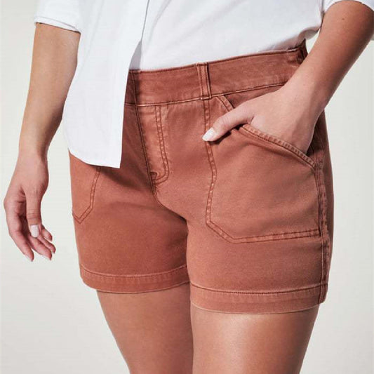 Sarah – Hoge Taille Overgooier van Katoen en Linnen, Casual Broek, Dunne A-Lijn