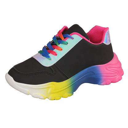 Hannah – Regenboogsneakers voor dames met dikke zool