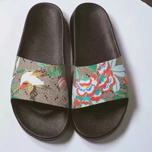 Hayley – Dames Hausschoenen met Bloemenprint en Rubberen Zolen