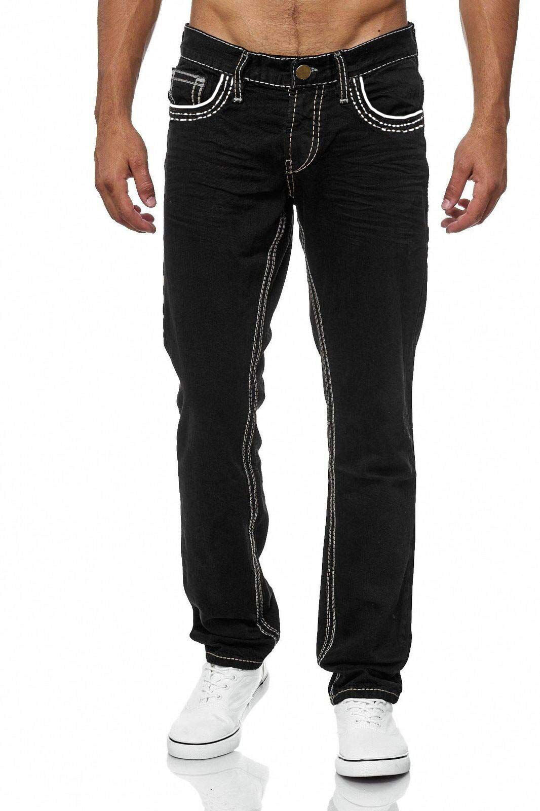 Damian – Herenjeans met Zakken, Rechte Broek, Business Casual Dagelijkse Streetwear