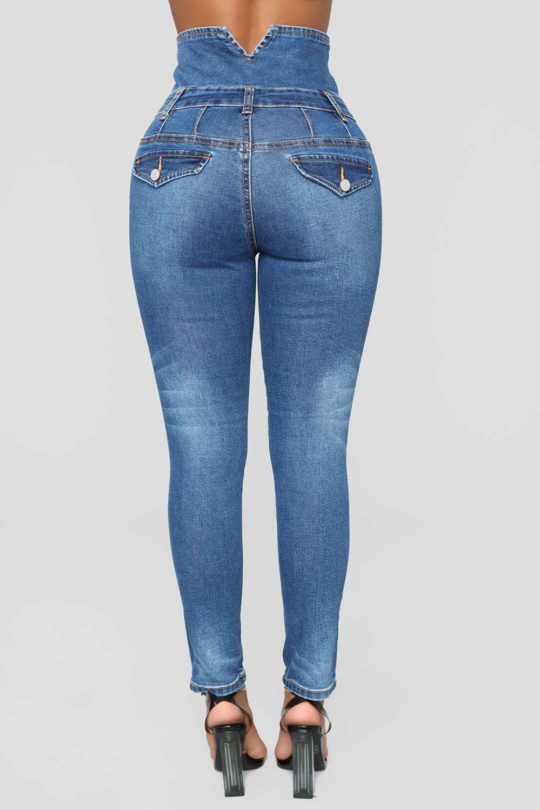 Tanya – Hoge Taille Skinny Jeans met Borduurwerk