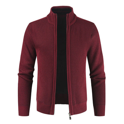 Anthony – Lichte Heren Cardigan met Opstaande Kraag in Effen Kleur