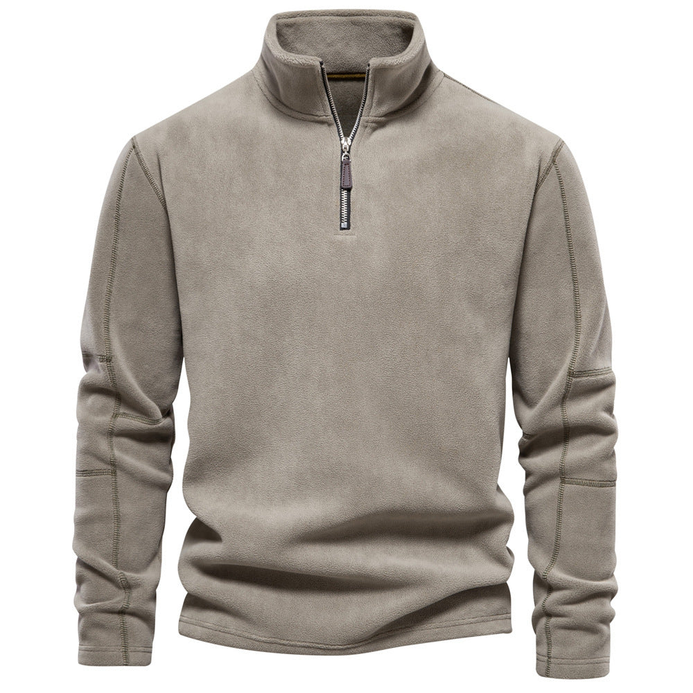 Arthur – Stehkragen Zip Sweatshirt met Fleece, casual trui voor heren