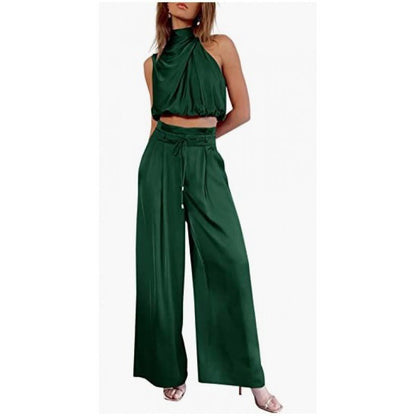 Ruby – Modieuze Mouwloze Top Met Wijde Broek Set