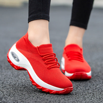Samantha – Sportieve Dames-Schoenen met Vliegend Breiwerk en Schokabsorberende Zolen