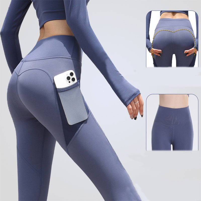 Kimberley – Naadloze Sportleggings met Zakken en Hoge Taille voor Vrouwen