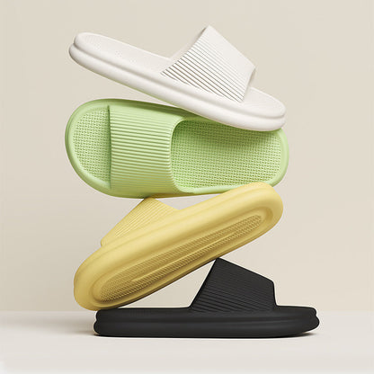 Denise – Gestreepte Damespantoffels met Antislipzool