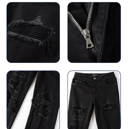 Darren – Zwarte Vouwjeans voor Heren