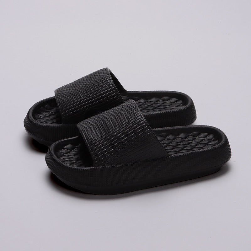 Brenda – Vegan leren slippers met ruitpatroon en antislipzool
