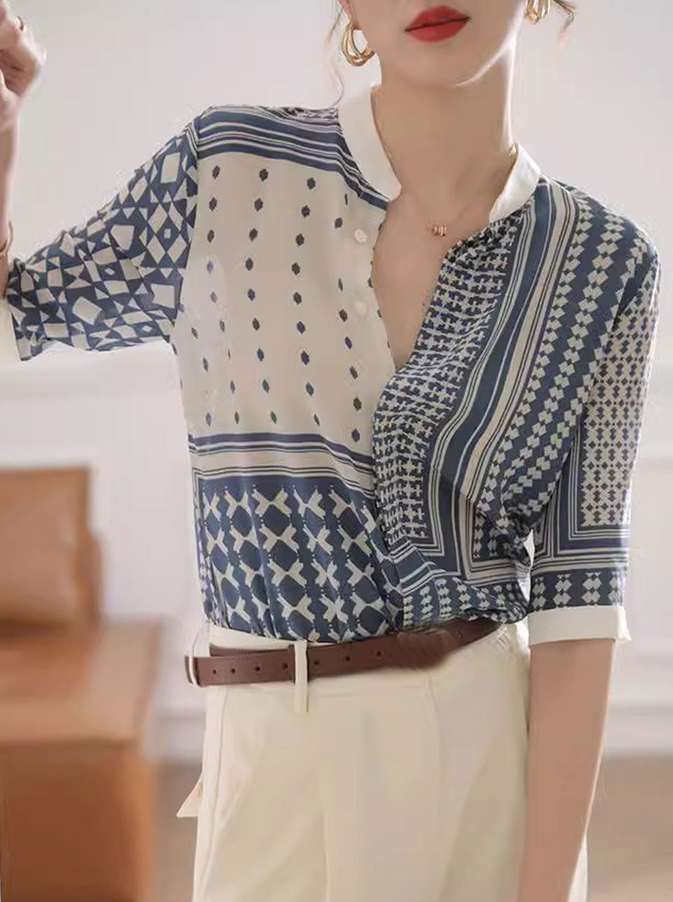 Imogen – Stijlvol Geruit Gestreept Dameshemd