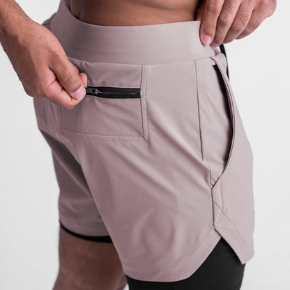 Aidan – Sportieve, sneldrogende, dubbele laag twee-in-één hardloopshorts