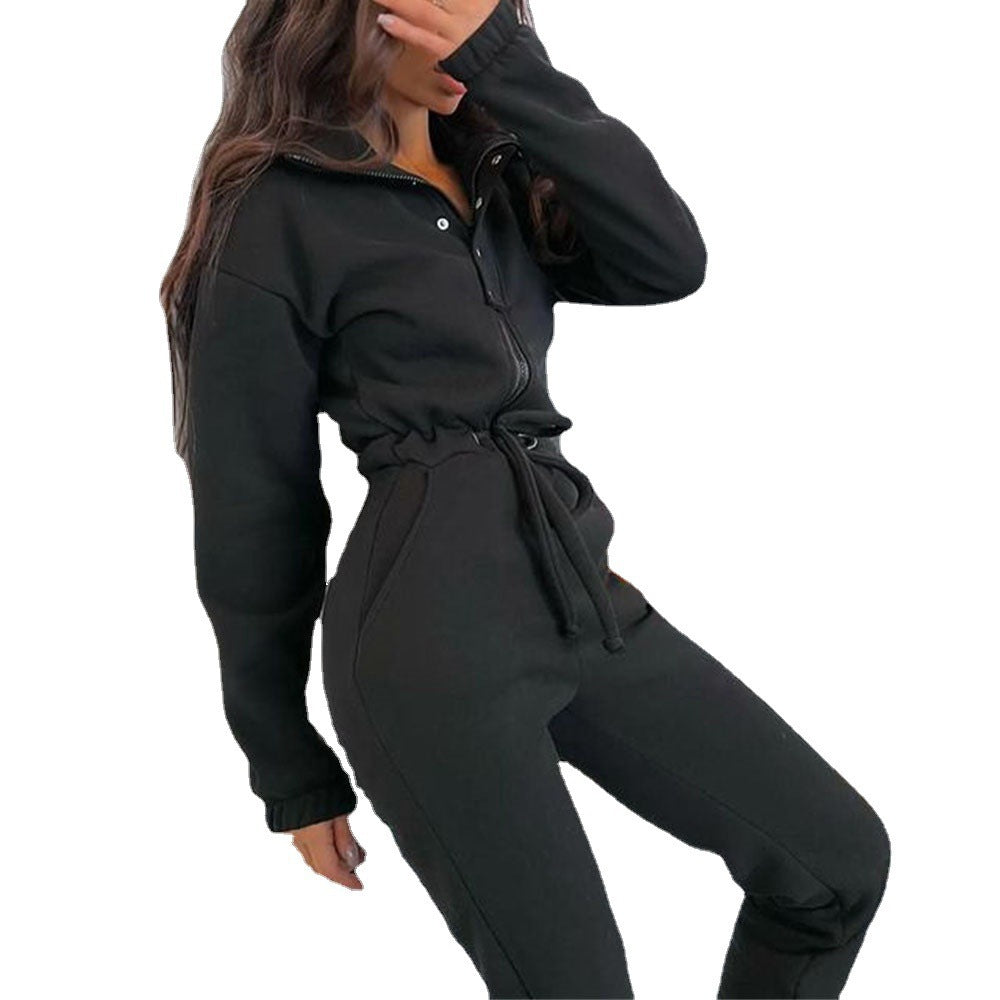 Natasha – Vrijetijds-Jumpsuit met Stehkragen