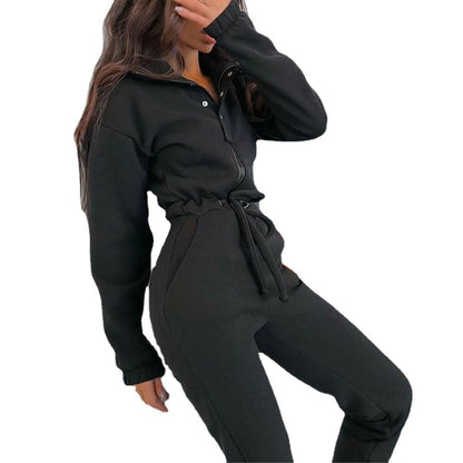 Natasha – Vrijetijds-Jumpsuit met Stehkragen