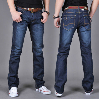 Ryan – Rechte Slim-Fit Herenjeans in Donkerblauw