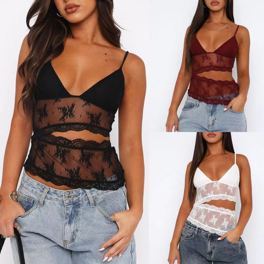 Wendy – Rugloze Kleine Sling-Top met V-Hals in Verschillende Kleuren