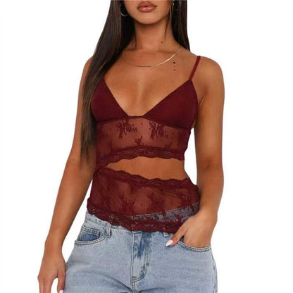 Wendy – Rugloze Kleine Sling-Top met V-Hals in Verschillende Kleuren
