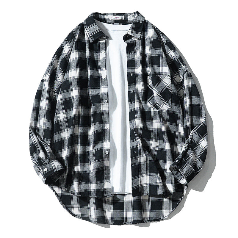 Tracy – Lang mouw casual overhemd in Japanse stijl met ruitpatroon