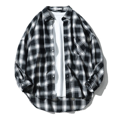 Tracy – Lang mouw casual overhemd in Japanse stijl met ruitpatroon