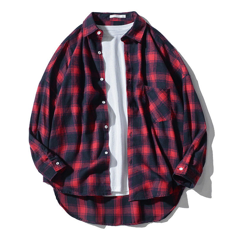 Tracy – Lang mouw casual overhemd in Japanse stijl met ruitpatroon