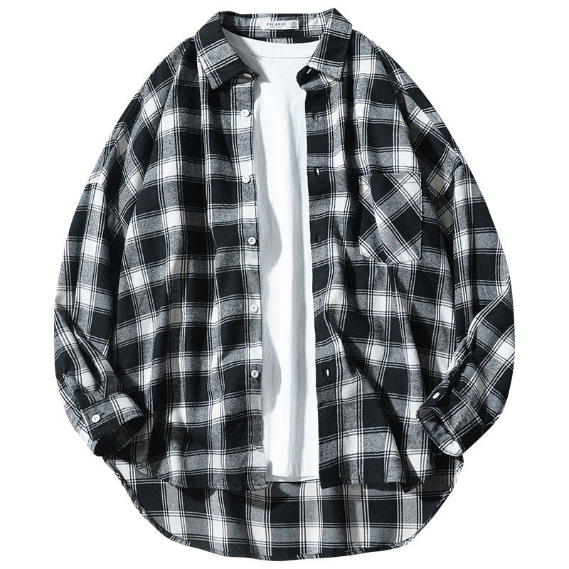 Tracy – Lang mouw casual overhemd in Japanse stijl met ruitpatroon