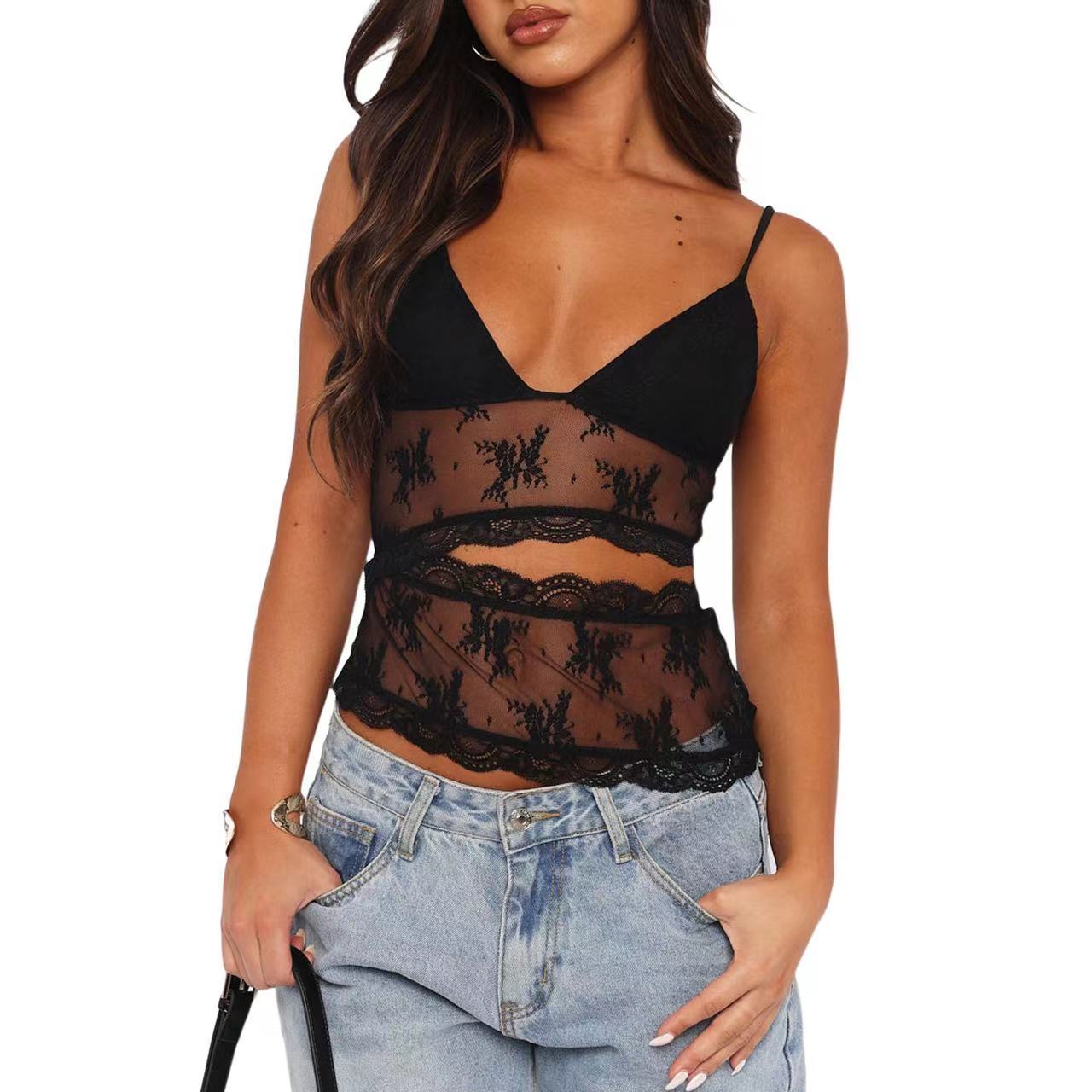 Wendy – Rugloze Kleine Sling-Top met V-Hals in Verschillende Kleuren