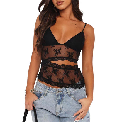 Wendy – Rugloze Kleine Sling-Top met V-Hals in Verschillende Kleuren