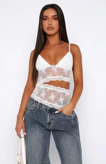 Wendy – Rugloze Kleine Sling-Top met V-Hals in Verschillende Kleuren