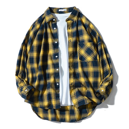 Tracy – Lang mouw casual overhemd in Japanse stijl met ruitpatroon